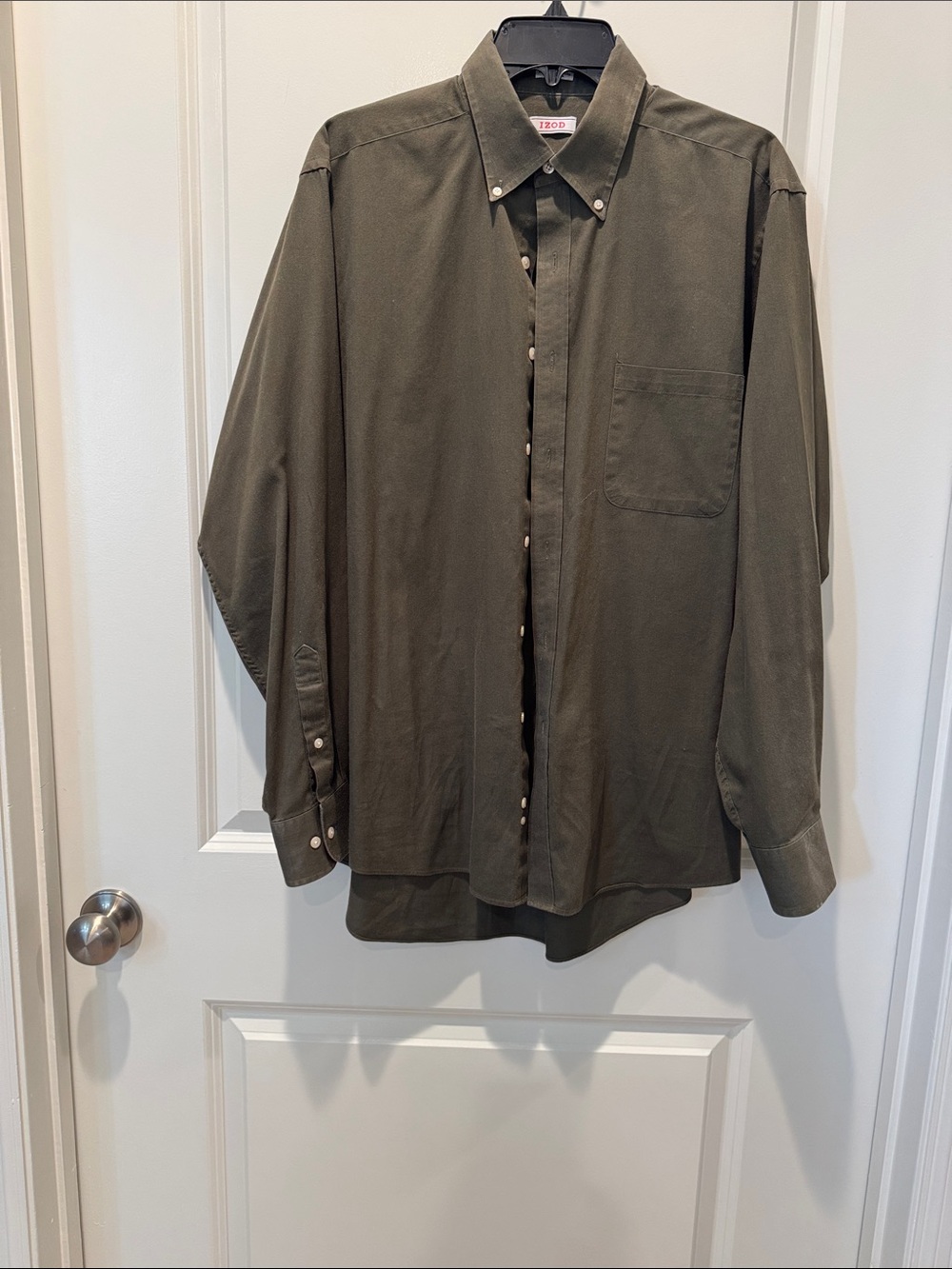 Izod Olive Green Button-Down Shirt